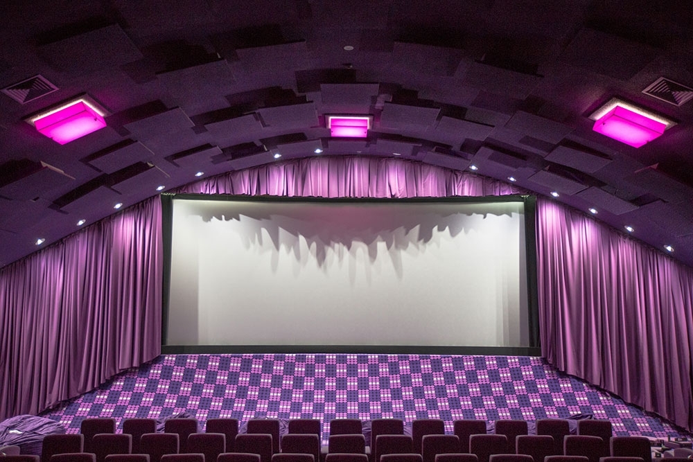 Purple cinemas room at New Farm Cinemas