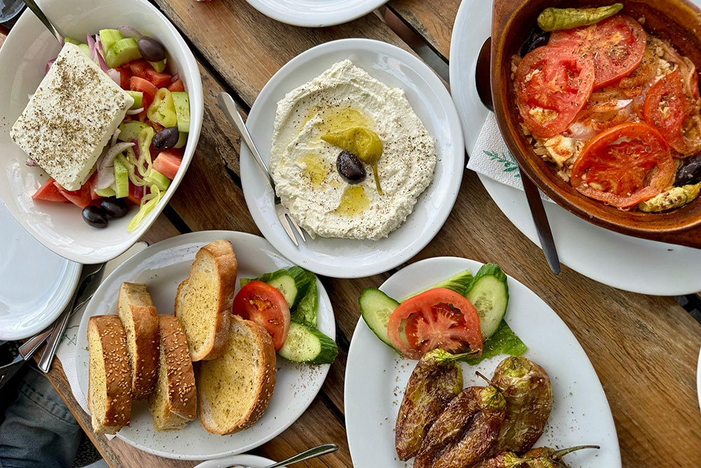 selection of Greek meze plates