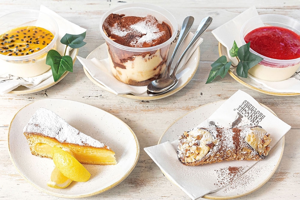 Desserts on table Gnocchi Gnocchi Brothers