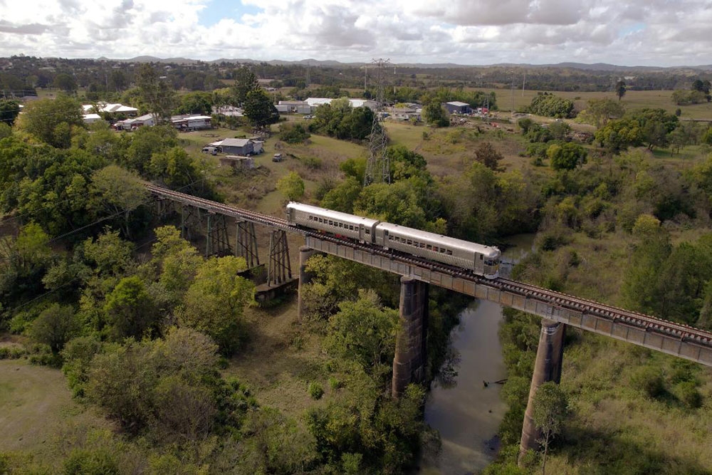 Silver Bullet Rail Motor aerial view