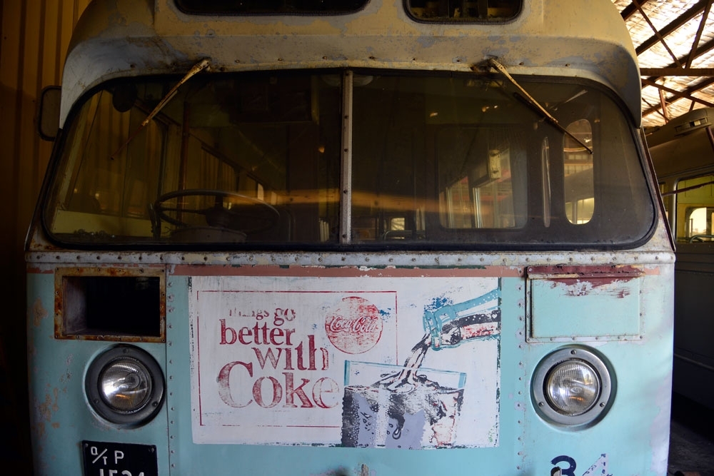 Vintage bus at Tramway Museum