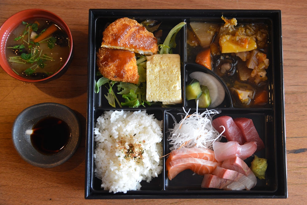 Bento box at Okuman Karaage & Ramen Bar West End