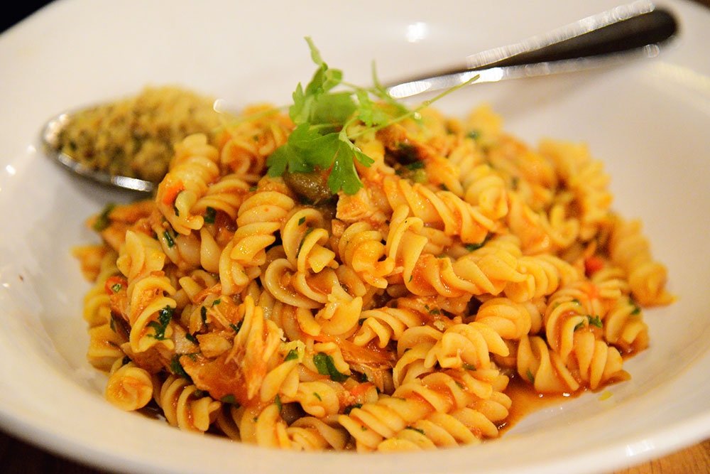 Bowl of pasta on a plate