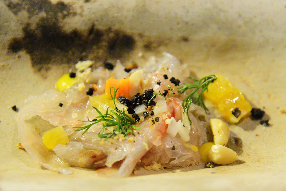 Degustation menu dish