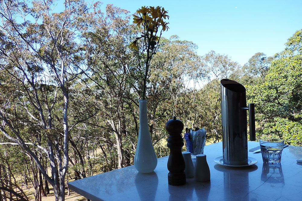 Picnic Point Cafe and Restaurant Toowoomba table with view on gum trees