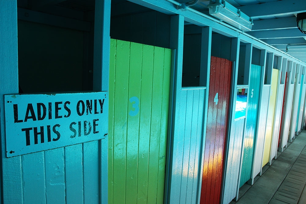 Ladies change room booths