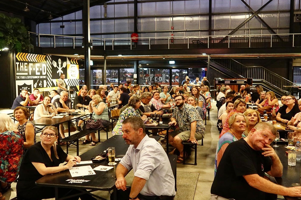 People inaide Sugar Creek Smokehouse