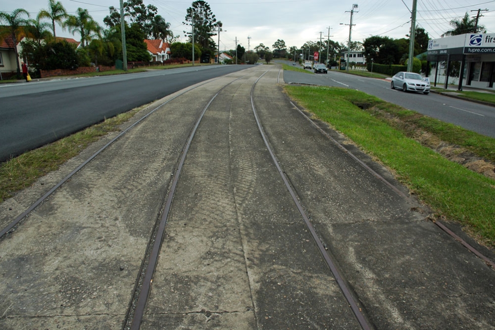 Tram tracks at Carina