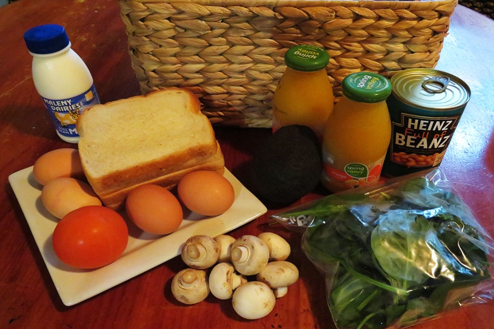 Breakfast hamper served by Tree Houses of Montville in Flaxton