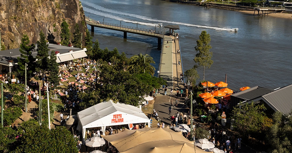 Aerial view of Festa Italiana