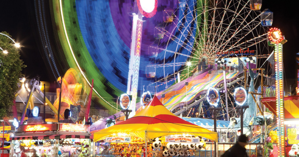 Sideshow Alley by night Ekka Brisbane Showgrounds