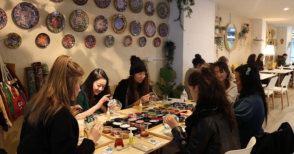 A group of people doing art at ART MASTERCLASS 