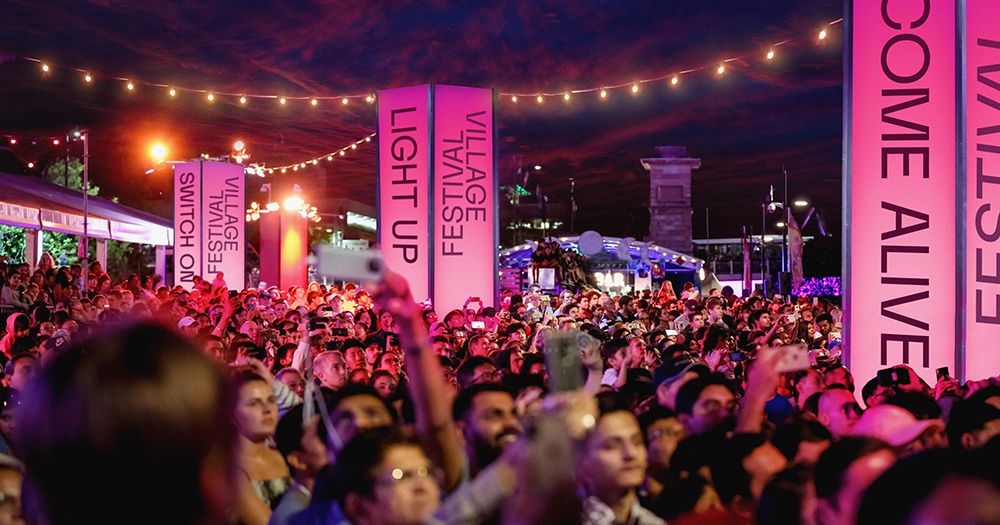 Crowds at Brisbane Festival Festival Village 