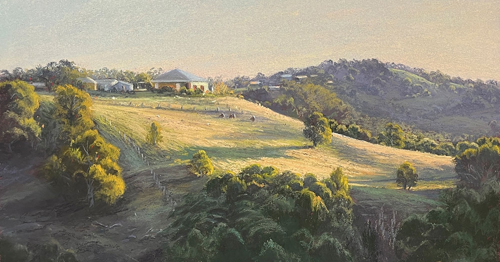 MargaretTurner_Early-Morning-Light-in-Maleny_Pastel