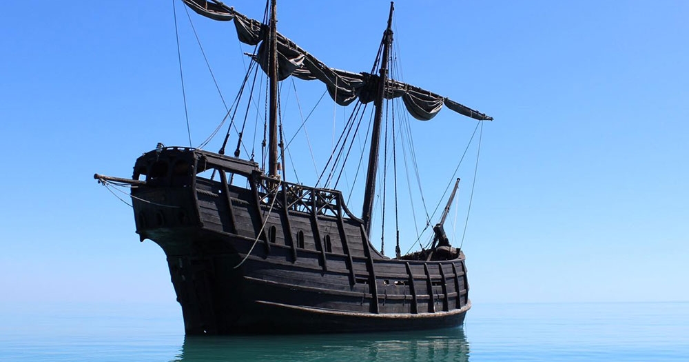 Notorious sailing ship on bay at Wynnum