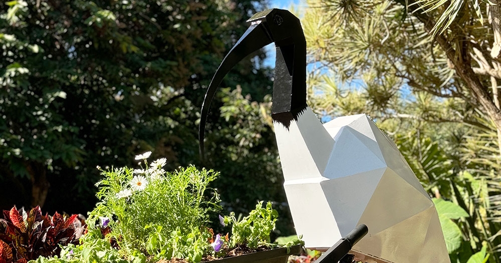 The Bin Chicken Trail, Brisbane, Queensland, white ibis, metal binny art, street art