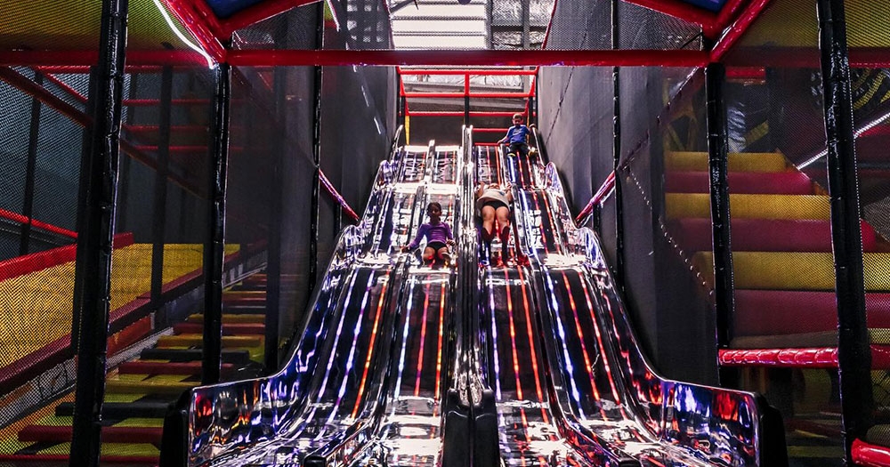 Big slide in adventure park
